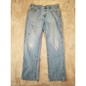 Red Head Brand Mens Light Wash Jeans Sz 36x33* Distressed Painted Holes Grunge